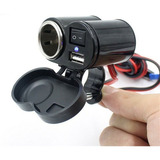 Carregador Usb Acendedor Cigarro Guidão Moto Gps Celular