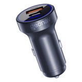 Carregador Veicular Turbo 38w Duo Tipo C 20w usb 18w Geonav Cor Preto