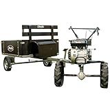 Carreta Basculante Tobatta Para Motocultivadores- 1300 R8- Preta- 250kg- Eucalipto E Compensado Naval- Rodas Alumínio R8