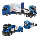 Carreta Brinquedo Corrida Iveco Racing Caminhão Copa Truck Realista Usual Brinquedos