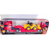 Carreta Diamond Truck Prancha C Pá Carregadeira Roma 64 Cm