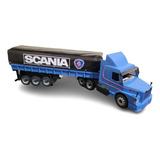 Carreta Scânia R450 Bi-trem Graneleiro Mdf Miniatura Chumbo