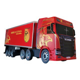 Carreta Scania R450 Truck Heróis Baú Gigante Mdf Miniatura