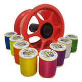 Carretel Linha 10 Corrente Pipas 500 Jardas Com Carretilha
