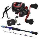 Carretilha 19 Rolamentos Vara 20lb 2 Pts Com Capa E Alicate