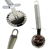 Carretilha Cortador Pastel Massas Salgados Aço Inox 21cm