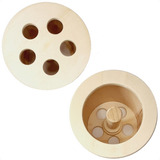 Carretilha De Madeira Para Pipa 18 Cm Diâmetro 5 Furos