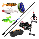 Carretilha De Pesca Vara Carbono Artigos Molinete Promoção 
