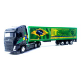 Carretinha Baú Miniatura Coleção Copa Brasil Caminhão Ferro