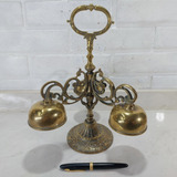 Carrilhão Sinos Bronze Antiguidade Maciço 30x25cm 2 2kg Raro