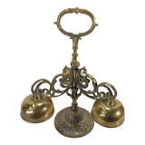Carrilhão Sinos Bronze Antiguidade Maciço 30x25cm 2 2kg Raro