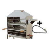 Carrinho 80 Espetinhos Churrasqueira Inox Kit Gás