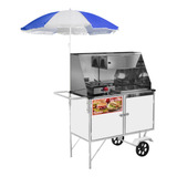 Carrinho Ambulante 2 Em 1 Hot Dog E Lanche Luxo Guarda Sol