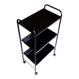 Carrinho Auxilar 1 Tampo E 2 Bandejas Preto
