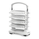 Carrinho Auxiliar Expositor 80 Esmaltes Diva 4 Bandejas Cor Branco