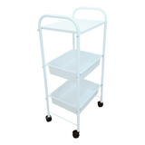 Carrinho Auxiliar Salão Clínica Estética 1 Tampo E 2 Bdj Cor Branco Mbm Decor