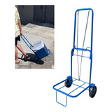 Carrinho Azul Carriola Prático Multiuso Leva Cooler Praia