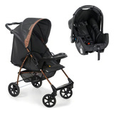 Carrinho Bebê Romano Bebê Conforto Preto cobre Galzerano