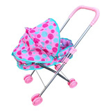 Carrinho Boneca Reborn Passeio Metal Menina Rosa Berço