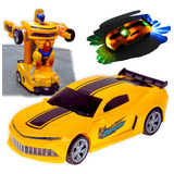 Carrinho Brinquedo Camaro Transformers Robô Som Luz Bumblebe