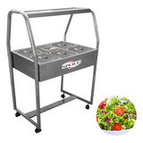 Carrinho Buffet Salada Com 6 Cubas Frias Inox Spolu Spl 511