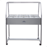 Carrinho Buffet Salada Gelo X Inox 6 Cubas Self Service
