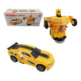 Carrinho Camaro Transformers Vira Robô Luz Som Bate Volta