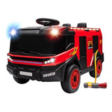 Carrinho Caminhão Elétrico Infantil De Bombeiro 12v Vermelho