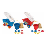 Carrinho Carriola De Praia Brinquedo Infantil Com Acessórios