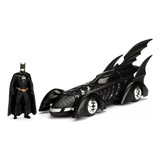 Carrinho Carro Miniatura Batmóvel E Batman Coleção 1 24 Cor Preto Batman Forever 1995