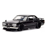 Carrinho Carro Miniatura Coleção Velozes E Furiosos 1 32 Cor Preto Nissan Skyline 1971 2000 Gt r