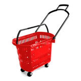 Carrinho Cesta De Compras Rodas Com Alças P Mercado E Lojas