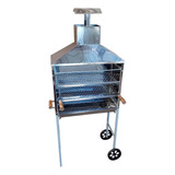 Carrinho Churrasco Espetinho Churrasqueira Inox 2 Grelhas