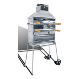 Carrinho Churrasco Espetinho Churrasqueira Inox 2 Grelhas