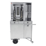 Carrinho Churrasco Grego 1 Torre Manual 3 Queimador Inox R2 0