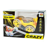 Carrinho Controle Remoto Crazy Amarelo Dm Toys Dmt5739