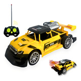 Carrinho Controle Remoto Remoto Solta Fumaça Super Turbo 8 Cor Amarelo