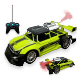 Carrinho Controle Remoto Solta Fumaça Speed Racing 8 Blink Cor Verde
