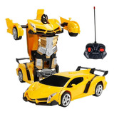 Carrinho Controle Remoto Vira Robô Transformers