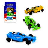 Carrinho Corrida F1 Brinquedo Serve Pista Lançador 3 Peças