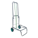 Carrinho Cromado 80kg 2 Pneu Borracha Carrega Cooler Caixa Cor Prateado