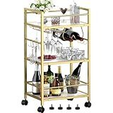 Carrinho De Bar Carrinho De Servir Para Casa Carrinho De Micro Ondas Carrinho De Bebidas Prateleira Móvel De Cozinha Com Rack De Vinho E Suporte De Vidro Carrinho De Bebidas Rolante Para Sala De