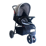 Carrinho De Bebê 3 Rodas Travel System Baby Style Travel System Urban Cinza Com Chassi De Cor Preto