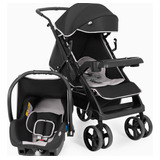 Carrinho De Bebê Com Bebê Conforto Joy Preto Tutti Baby