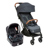 Carrinho De Bebê De Paseio Travel System Maxi cosi Eva Ts Trio Essential Graphite Com Chassi De Cor Preto