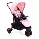 Carrinho De Bebê Delta Voyage Rosa Mescla