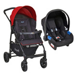 Carrinho De Bebê Ecco Cz Vermelho E Bebê Conforto Touring X