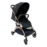 Carrinho De Bebê Passeio Compacto Zurich Preto E Dourado Premium Baby