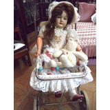 Carrinho De Boneca Bebê Brinquedo Antigo Alemão Raro