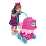Carrinho De Boneca Bebê Reborn Ninos Alive Rosa Cotiplas